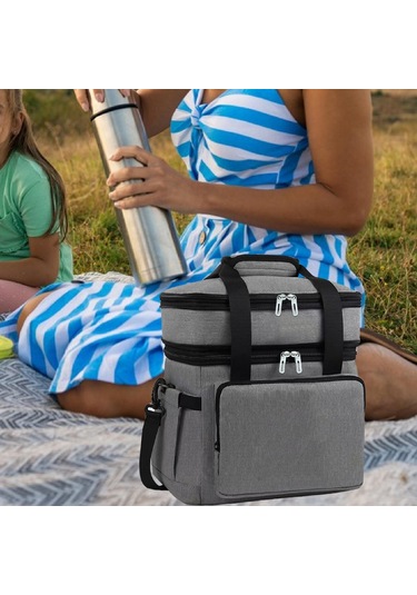 Dolıty Yalıtımlı Soğutucu Torba 18l Sıcak Soğuk Gıda Gri Gri