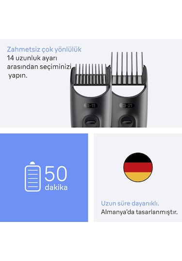 Braun Hepsi Bir Arada Series 3, 8 İ 1 Arada Tıraş Kiti, Keskin Bıçak, 14 Uzunluk, Aıo3540