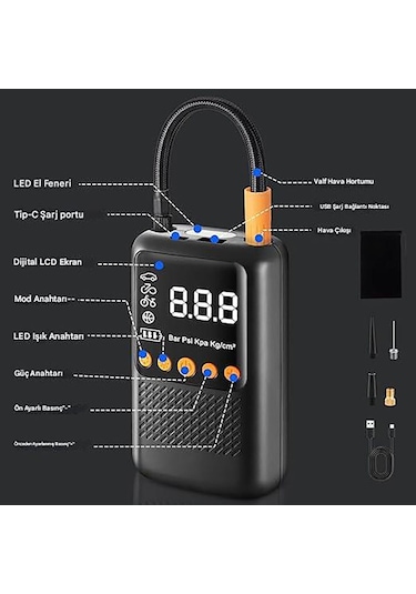 Mts Czk-5621 Şarjlı Lastik Şişirme Cihazı