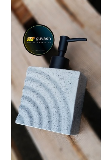 Lüx Modern Taş Görünümlü Sıvı Sabunluk Mükemmel Kalite Gri