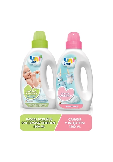 Uni Baby Çamaşır Deterjanı Sensitive 1500ml + Yumuşatıcı 1500ml 1500 ML
