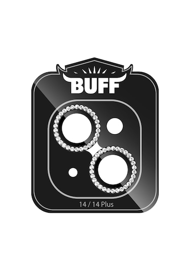 Buff Apple Uyumlu iPhone 14 / 14 Plus Diamond Kamera Lens Koruyucu Gri