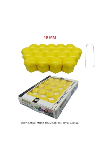Bijon Kapağı Düz 19 Mm Sarı 20 Li Set