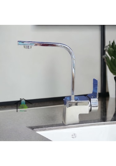 Mintev Elit Kare Krom Lavabo Bataryası Krom
