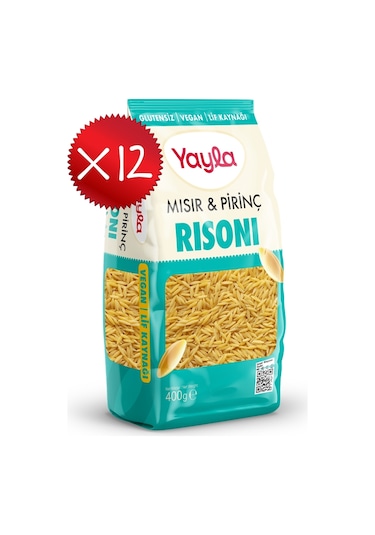Yayla Mısır Ve Pirinç Risoni Makarna 400 G X12