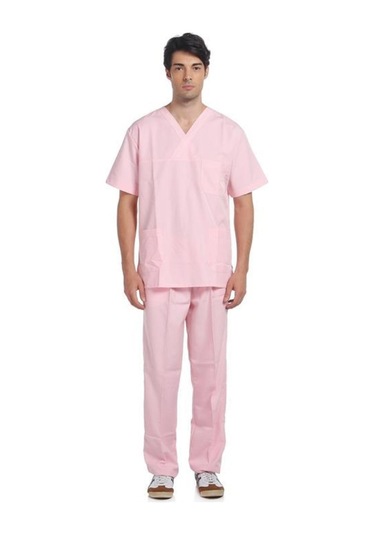 V Yaka Takım Kısa Kol Pembe