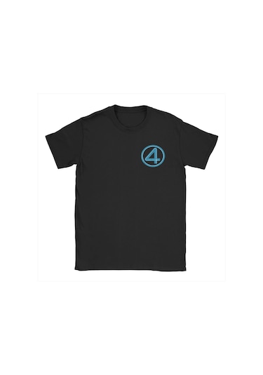 Mınıso Fantastik Dört Çizgi Roman Erkek Kısa Kollu Pamuklu T-shirtblack Black