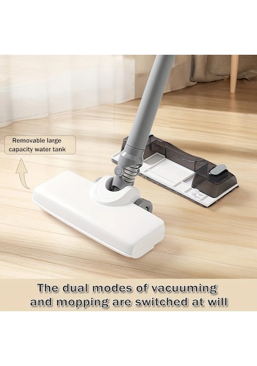 Elmpaly Beyaz Kablosuz Elektrikli Süpürge Ve Süpürge Kombinasyonu 3 Hız Ayarlı Usb Şarj Edilebilir