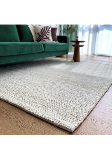 Eko Halı Flatweave Choti White Dekoratif Jüt Kilim