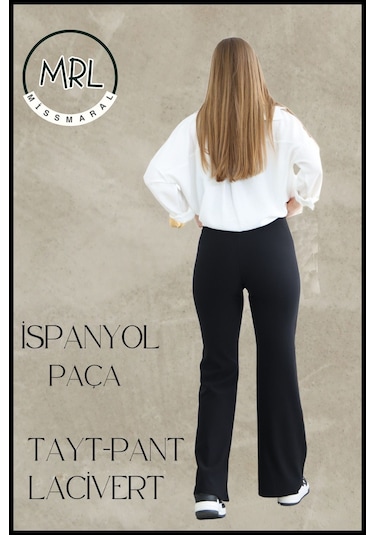 Kadın Yüksek Bel Toparlayıcı Tayt Pantolon Ispanyol Paça Likralı Esnek Dalgıç Koyu Lacivert 1040 Lacivert Kadın Yüksek Bel Toparlayıcı Tayt Pantolon Ispanyol Paça Likralı Esnek Dalgıç Koyu Lacivert 1040 Lacivert