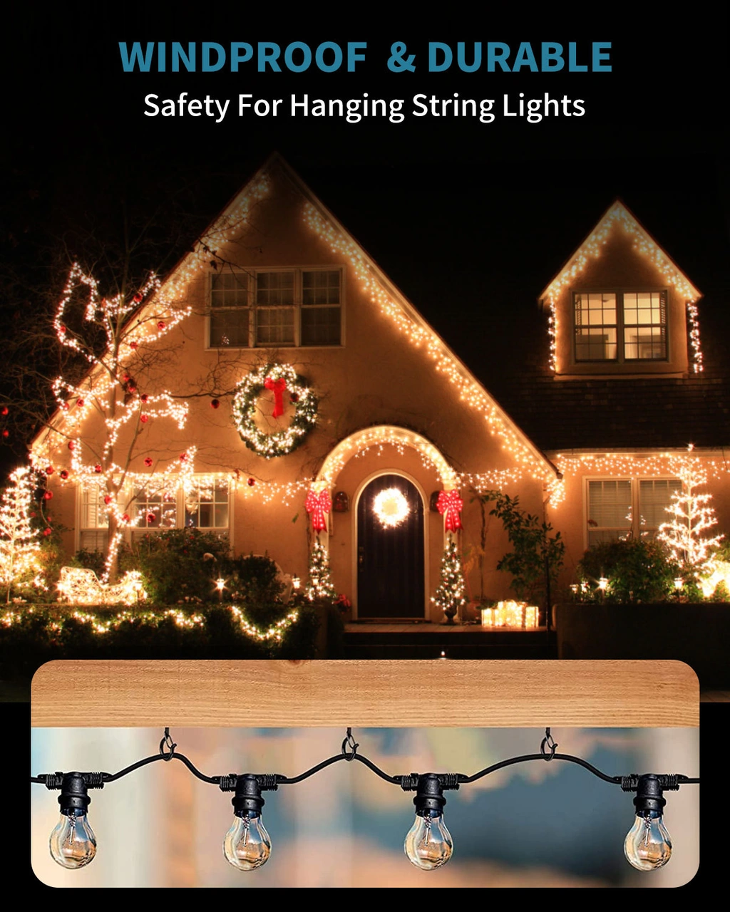 Mufunye 10 Adet Metal Çivi Kanca, Güvenlik Kilitli Dışarıdaki Işıklar, Bitkiler İçin Asma Hook, Hava Dayanıklı Ve Dayanıklı, Ahşap/çelik/beton Uyumlu