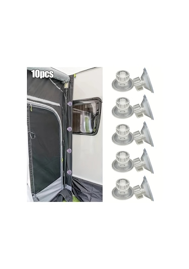 Hightower 10 Adet Yüksek Tutuşlu Pvc Branda Emme Başlığı - Rüzgar Geçirmez Caravan Aksesuarı