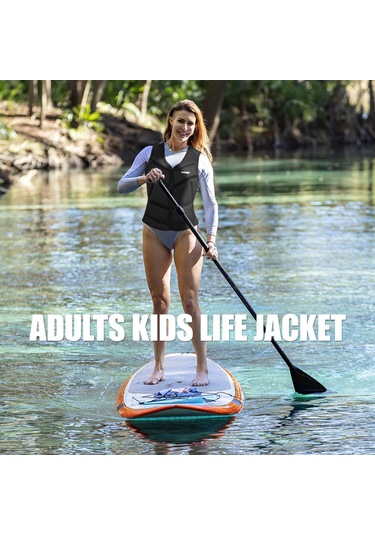 Konesam Xl Gri Siyah Kenar Çocuklar İçin Neopren Kayaklama Sualtı Yüzme İçin Hafif Kurtarma Yeleği