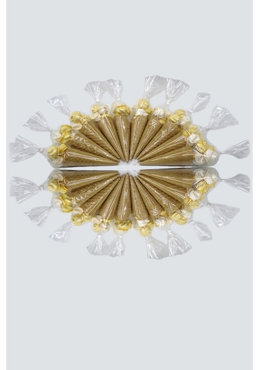 Süt Çocuk Kornet Külah Beze 24 Adet Sarı