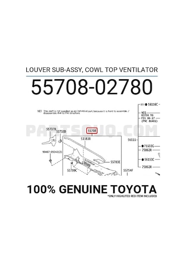 Cam Alt Izgarası Corolla 2019-24 Oem No:5570802780