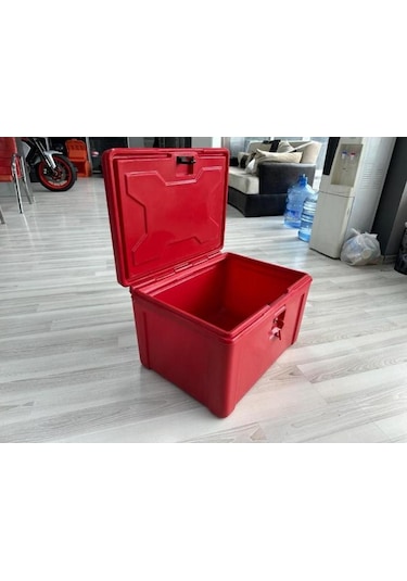 Motosiklet Pizza Servis Çantası Köşeli Kilitli Turuncu 90 Litre Turuncu