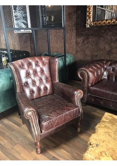 3Amobilyaa 3A Mobilya Hakiki Deri Crank Berjer