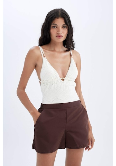 DeFacto Regular Fit Deniz Şortu-Fall in Love T5639AZ24SMBN328 Kahve DeFacto Regular Fit Deniz Şortu-Fall in Love T5639AZ24SMBN328 Kahve