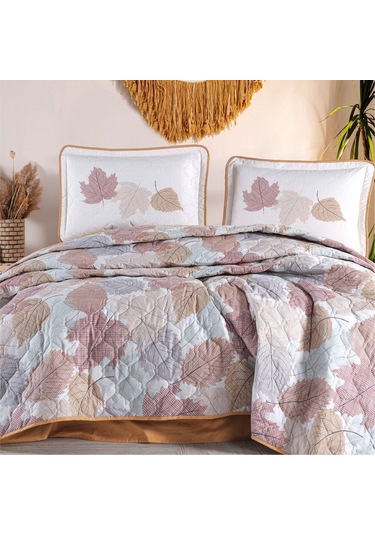 Clasy %100 Pamuk Çift Kişilik Yatak Örtüsü Seti Samba V1 Zencefil Çok Renkli