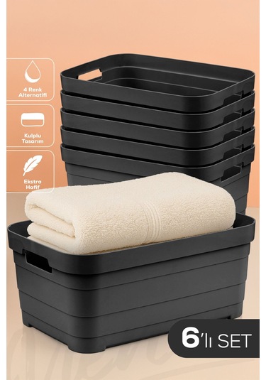 6'lı 10,8 Litre Saklama Kutusu Antrasit Antrasit