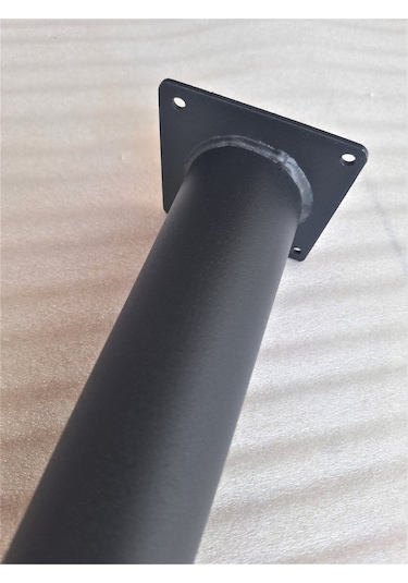 4 Adet-60cm Metal Konik Ayak-masa Ayağı-siyah Renk Çap: 5,1cm