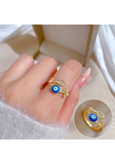 Ayarlanabilir Açıklığa Sahip Zarif Zirkon Yüzük No.48 Çok Renkli