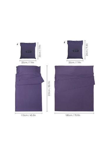 Pazly Leke Geçirmez Poliester Uyku Tulumu Astarı - 115x210cm, Taşıma Çantası, Çok Renkli Çok Renkli