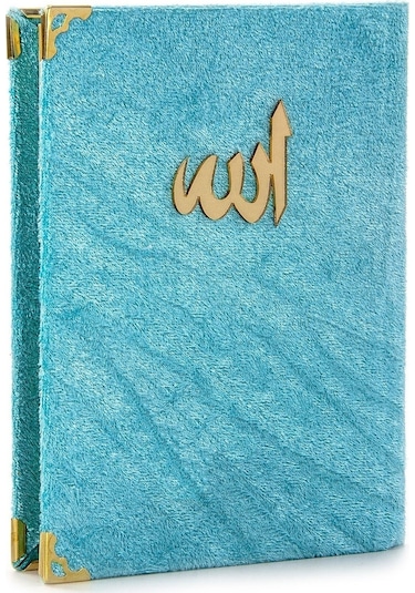 Anneye Babaya Hediye Kadife Yasin Çanta Boy Mavi A75