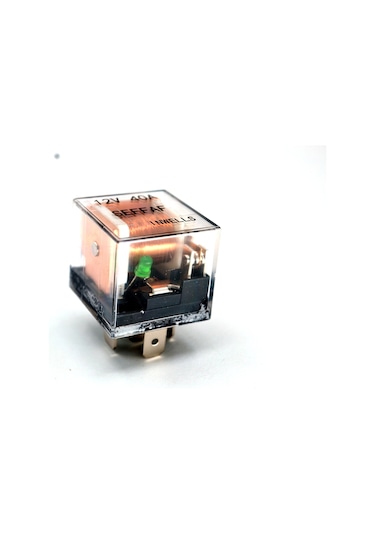 25 Adet Dirençli Mini Röle Şeffaf 12v 40a 87a 5 Fişli Yeşil Ledli