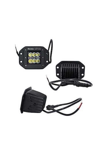 12V-24V ÇALIŞMA LAMBASI KARE GÖMME TİP 6 X 3W POWER LEDLİ BEYAZ (80*74*72)