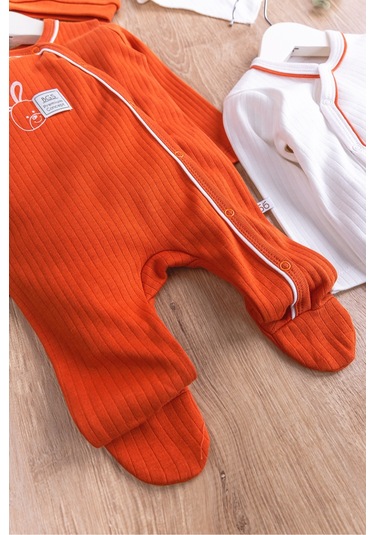 Tavşan Figürlü 2'li Uzun Kollu Kız/erkek Bebek Tulum Takım 001