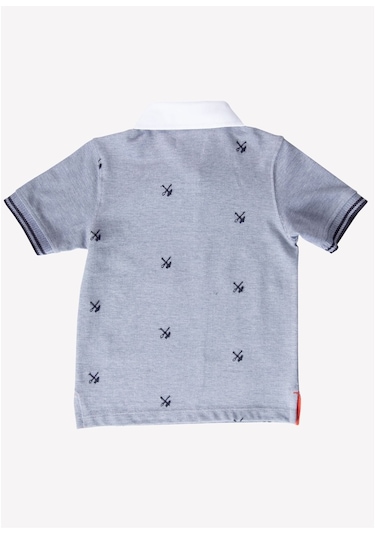 Erkek Çocuk Organik Polo Yaka T-Shirt - Silvio Mavi