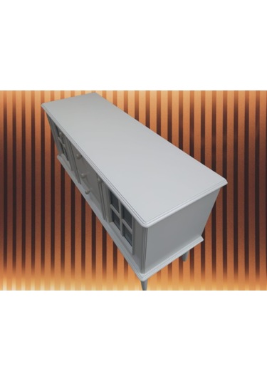 Bengimobilya Tv Sehpası Windovs Model Pencere Ahşap Kayın Torna Retro Ayak Bey