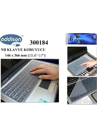 Addıson 300184 15,6''-17'' Notebook Klavye Koruyucu Şeffaf