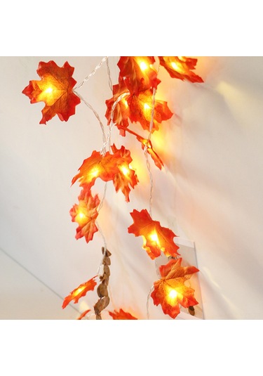 Yaozixa 4m 40 Led Akşamcıklı Maple Yapraklı Işık Zinciri, Pil Beslemeli Pil Yok , Ip43 Su Geçirmez, Dışarı-içeri Dekorasyon, Sabit Ve Yanıp-sönen Mod Diğer