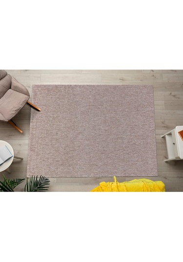 Tm-01 Sisal Jut Hasır Model Tek Renk Dokuma Yıkanabilir Toz Vermez Halı Krem Vizon