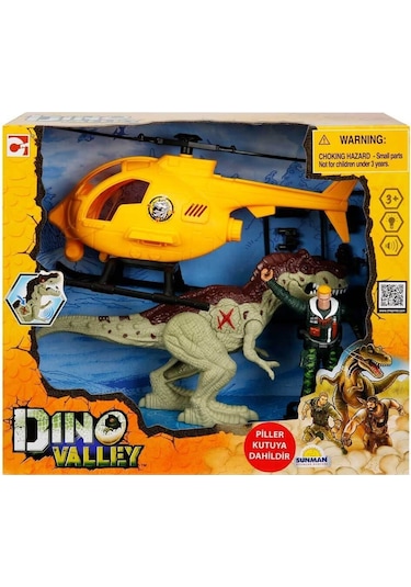 Dino Valley Sesli ve Işıklı Helikopter Oyun Seti