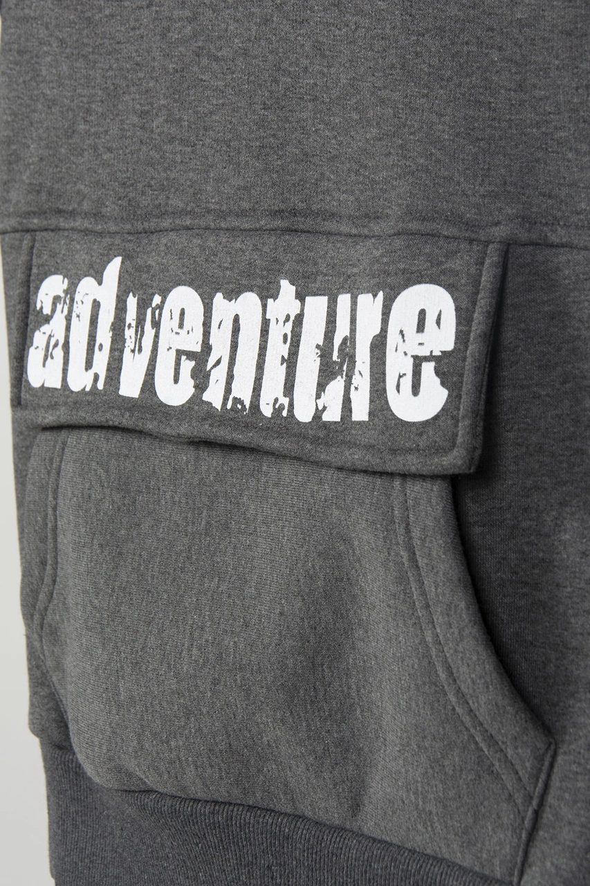 Erkek Füme Kanguru Cepli Uzun Kollu Kapşonlu Sweatshirt Vavn21k-5200429 Füme