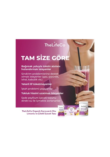 Thelifeco Organik Karnıyarık Otu Limonlu ve Çilekli İçecek Tozu 7 x 6 G