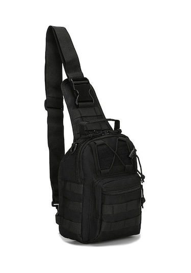 Siyah Askeri Taktik Saldırı Paketi Sling Sırt Çantası Ordu Molle Su Geçirmez Edc Sırt Çantası Açık Yürüyüş Kamp Seyahat Çantası İçin Küçük Boy Siyah