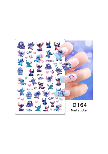 Lilo Ve Stitch Tırnak Çıkartmalar Anime Etiket Tırnak Sanat Süslemeleri Karikatür Animasyon Tırnaklar Üzerinde Basın Çivi Aksesuarları Manikür İçin Orta Kumral