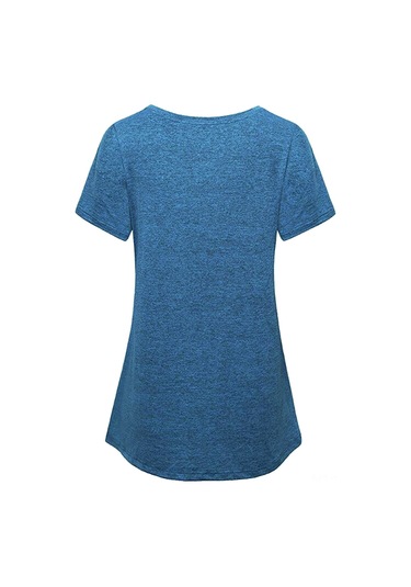 Springsun Kadınlar İçin Nefes Alabilen Antrenman Tişörtü - Yoga, Koşu Ve Günlük Kullanım Koyu Mavi