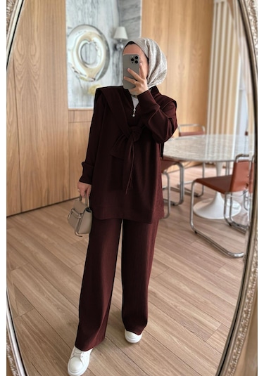 Omuz Atkılı 3'lü Takım - Bordo Bordo