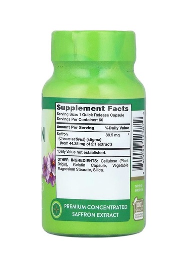Supreme Saffron Extract, 60 Quick Release Capsules