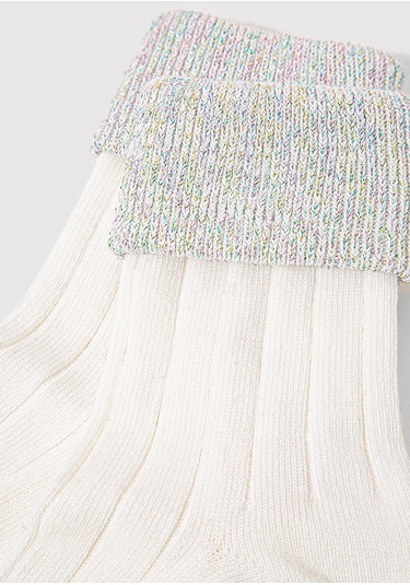 Mavi - Beyaz Soket Çorap 1910958-70057 Beyaz