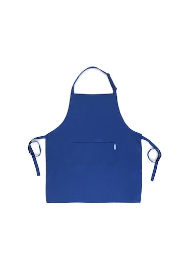 Kangvka Erkek Kadın Kullanıma Uygun Çift Cepli Reglable Yaka Profesyonel Mutfak Servis Apron Lacivert Mavi
