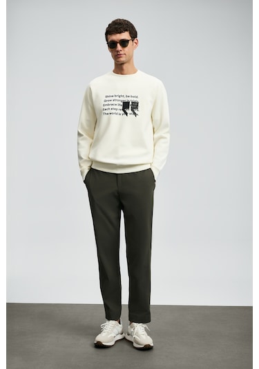 Lufian Shadow Erkek Sweatshirt Kırık Beyaz Kırık Beyaz 112030174100510 Beyaz