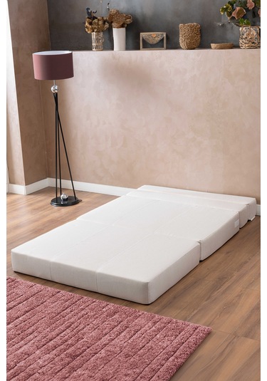 Argimo Balder Çift Kişilik Puf Katlanır Yer Yatağı Beyaz