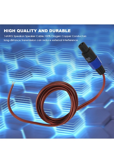 Speakon Hoparlör Kablosu Çıplak Tel Açık Uçlu Kablo, Speakon'dan Hoparlöre
