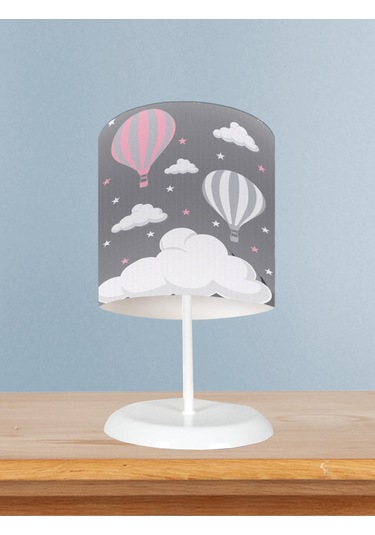 Mekta Home Bebek Ve Çocuk Odası Büyük Bulut Ve Uçan Balon Desenli Abajur